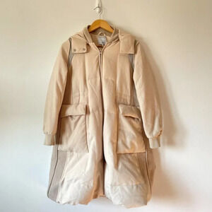 JNBY Wool Duck Down Oversized Outdoor Winter Coat Jacket Cream Sz S